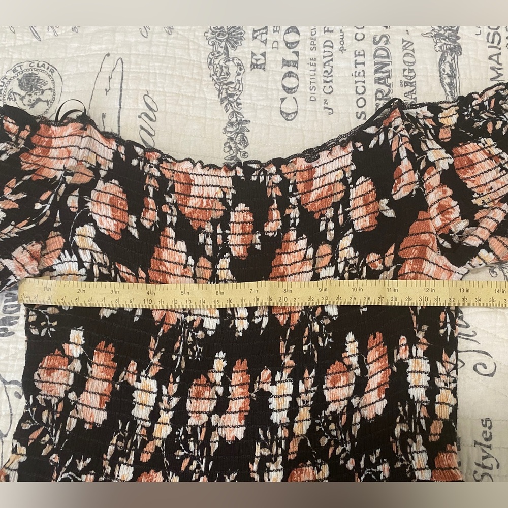 Altar'd State Off the Shoulder Smocked Floral Print Dress/Top Size: M - Picture 4 of 7